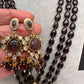 Moissanite Victoraian Mehendi Finish Monalisa Beads Necklace - Purple