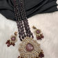Moissanite Victoraian Mehendi Finish Monalisa Beads Necklace - Purple