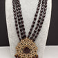 Moissanite Victoraian Mehendi Finish Monalisa Beads Necklace - Purple