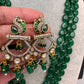 Peacock Moissanite Victoraian Mehendi Finish Monalisa Beads Necklace - Green