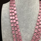 Peacock Moissanite Victoraian Mehendi Finish Monalisa Beads Necklace - Pink