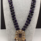 Victoraian Double line Monalisa Beads Necklace - Blue