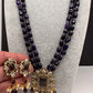 Victoraian Double line Monalisa Beads Necklace - Blue