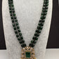 Victoraian Double line Monalisa Beads Necklace - Green