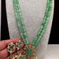 Victoraian Double line Monalisa Beads Necklace - LightGreen