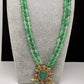 Victoraian Double line Monalisa Beads Necklace - LightGreen