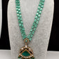 Moissanite Victoraian Double line Monalisa Beads Necklace - LightGreen