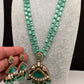 Moissanite Victoraian Double line Monalisa Beads Necklace - LightGreen