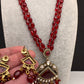 Moissanite Victoraian Double line Monalisa Beads Necklace - Red