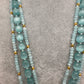 Moissanite Victoraian Ganesha Lakshmi Devi Monalisa Beads Necklace - LightBlue