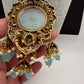 Moissanite Victoraian Ganesha Lakshmi Devi Monalisa Beads Necklace - LightBlue