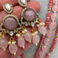 Moissanite Victoraian Ganesha Lakshmi Devi Monalisa Beads Necklace - Pink