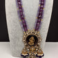 Moissanite Victoraian Ganesha Lakshmi Devi Monalisa Beads Necklace - Purple