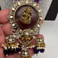 Moissanite Victoraian Ganesha Lakshmi Devi Monalisa Beads Necklace - Purple