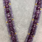 Moissanite Victoraian Ganesha Lakshmi Devi Monalisa Beads Necklace - Purple