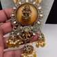Moissanite Victoraian Ganesha Lakshmi Devi Monalisa Beads Necklace - Yellow