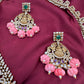 Goddess Lakshmi Pink Pumpkin Beads Matte Finish Mango Necklace