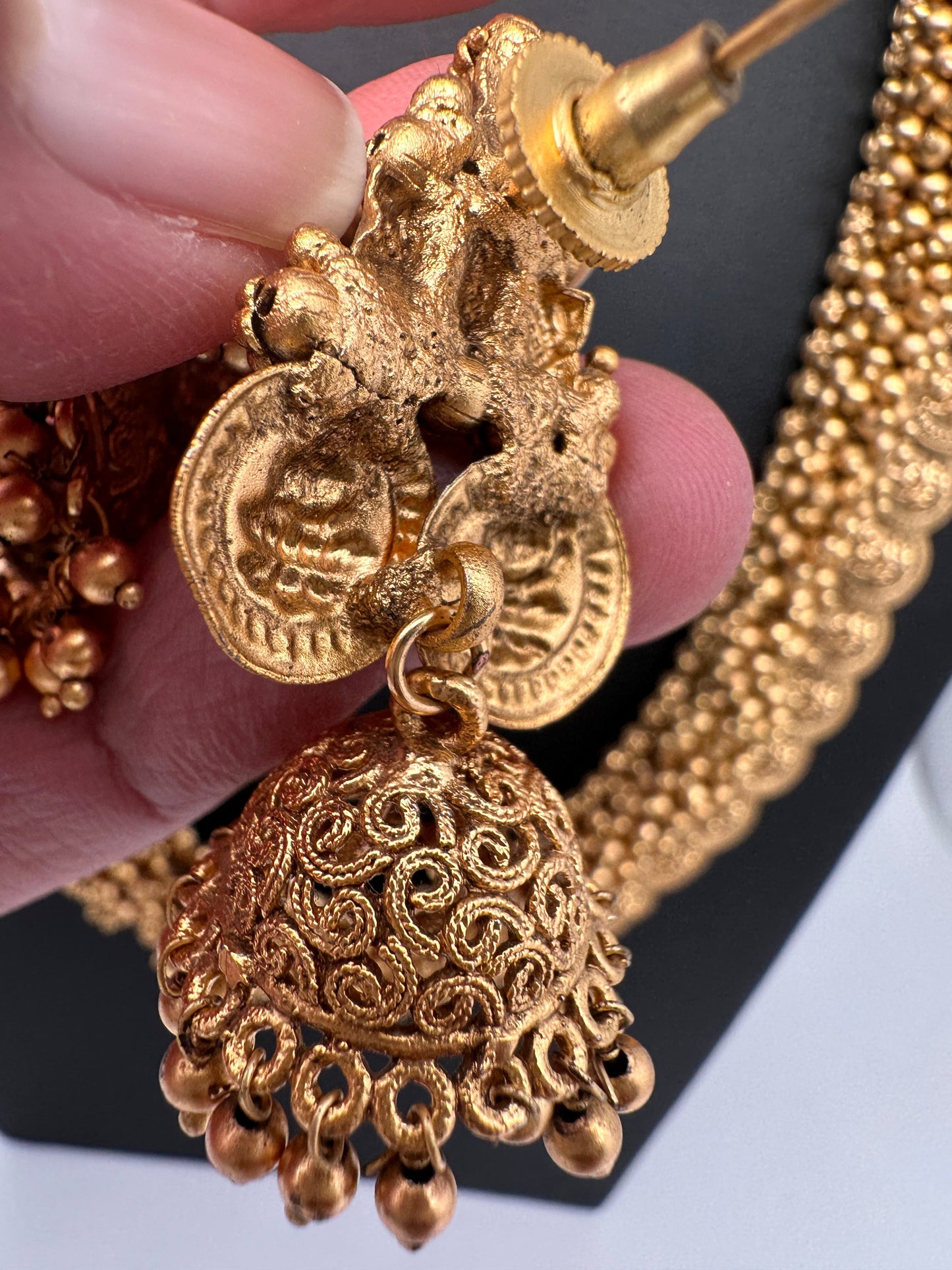 Goddess Lakshmi Matte Kassu Mala Long Necklace