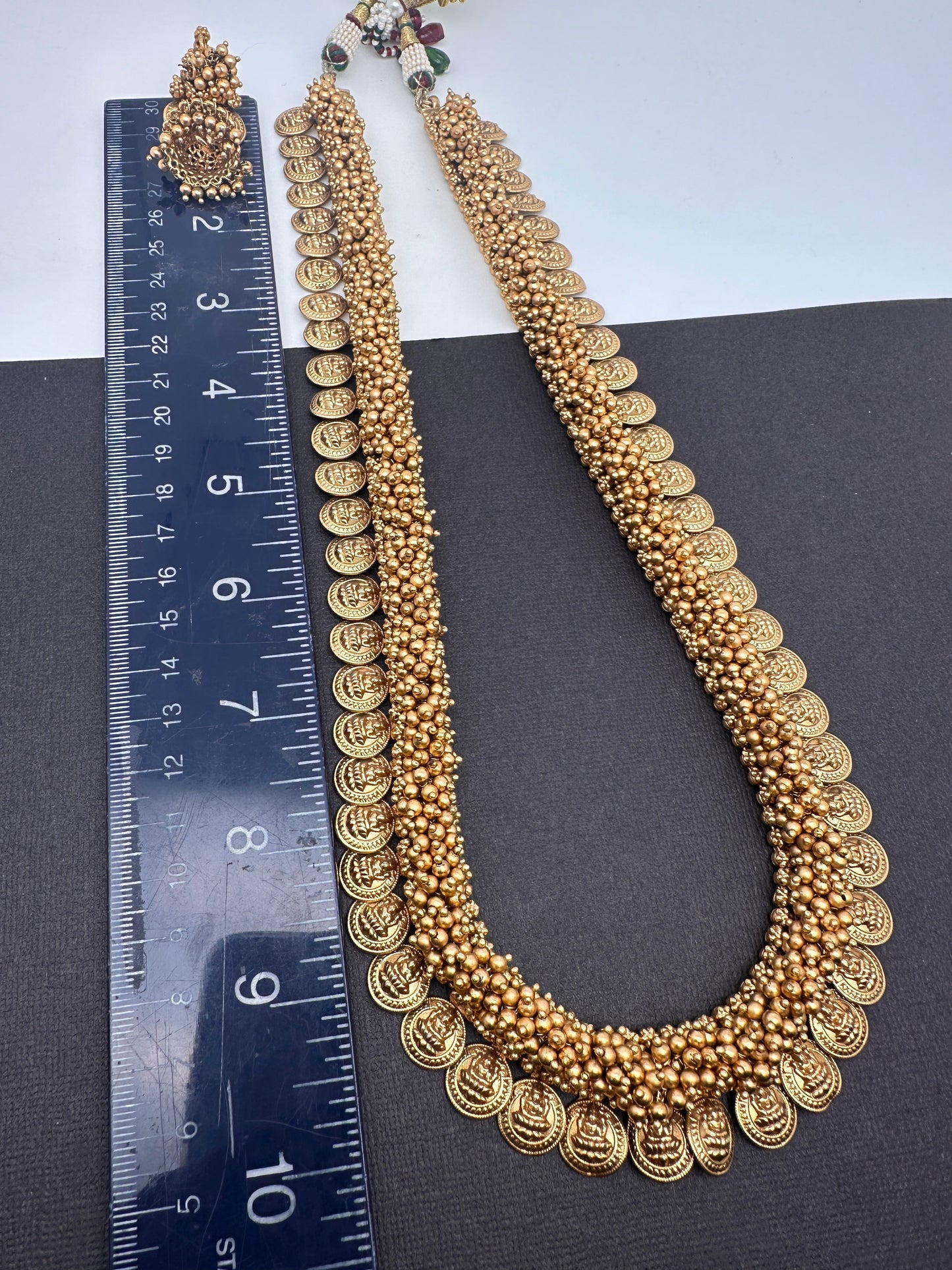 Goddess Lakshmi Matte Kassu Mala Long Necklace