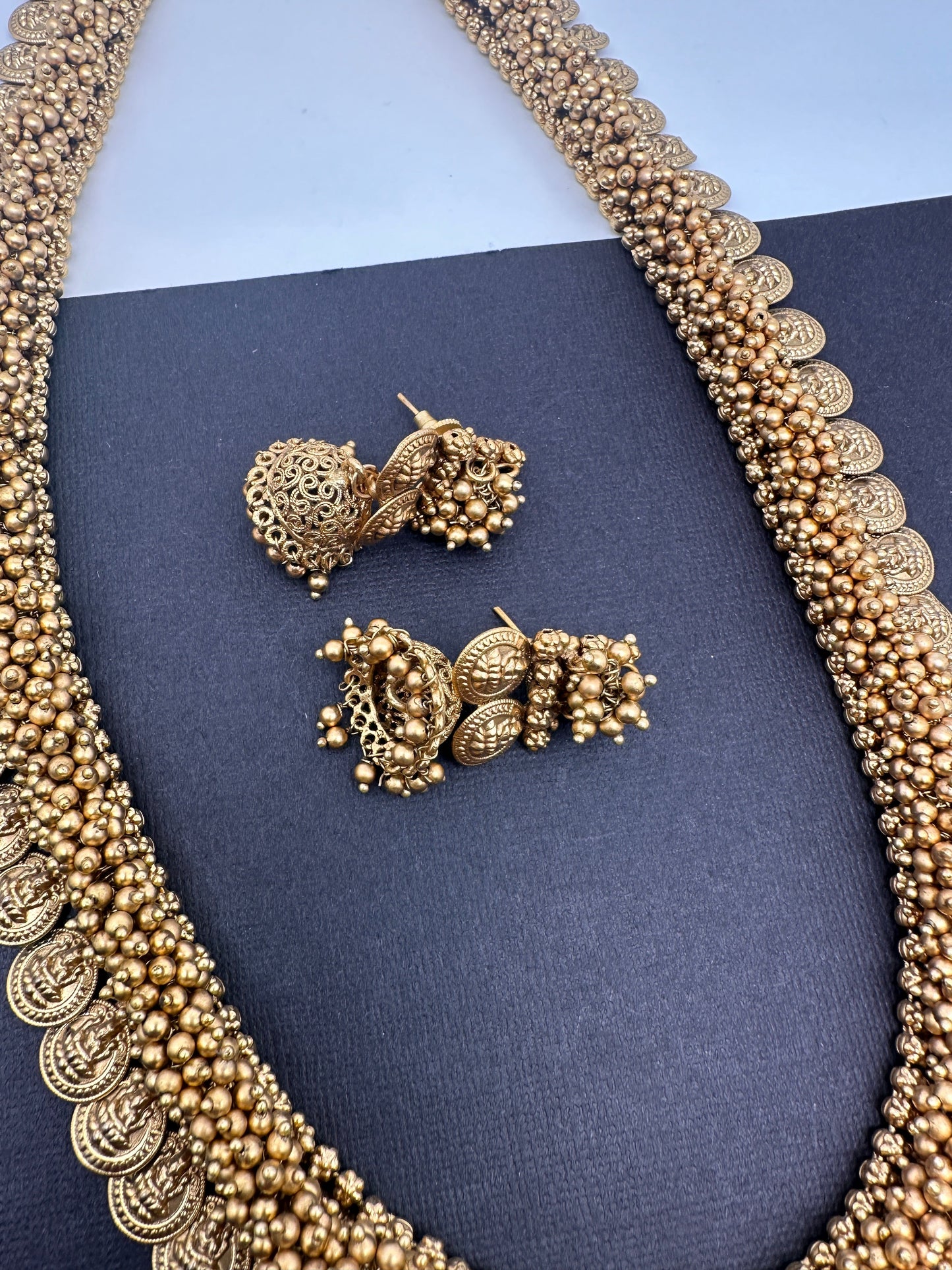 Goddess Lakshmi Matte Kassu Mala Long Necklace