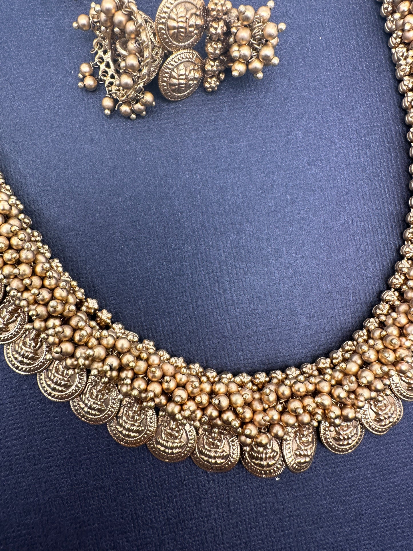 Goddess Lakshmi Matte Kassu Mala Long Necklace