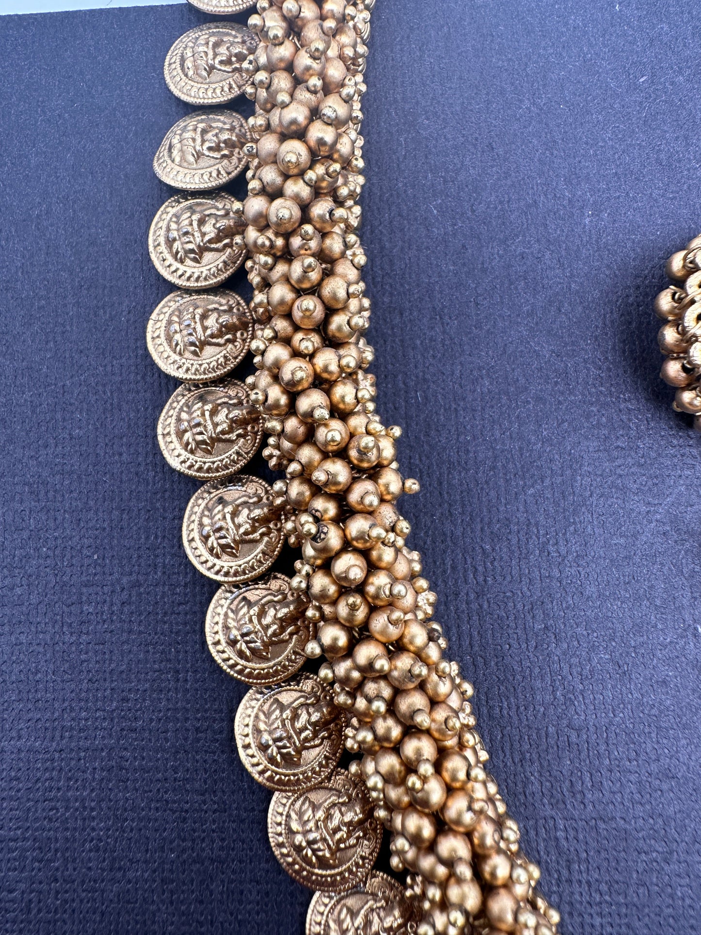 Goddess Lakshmi Matte Kassu Mala Long Necklace