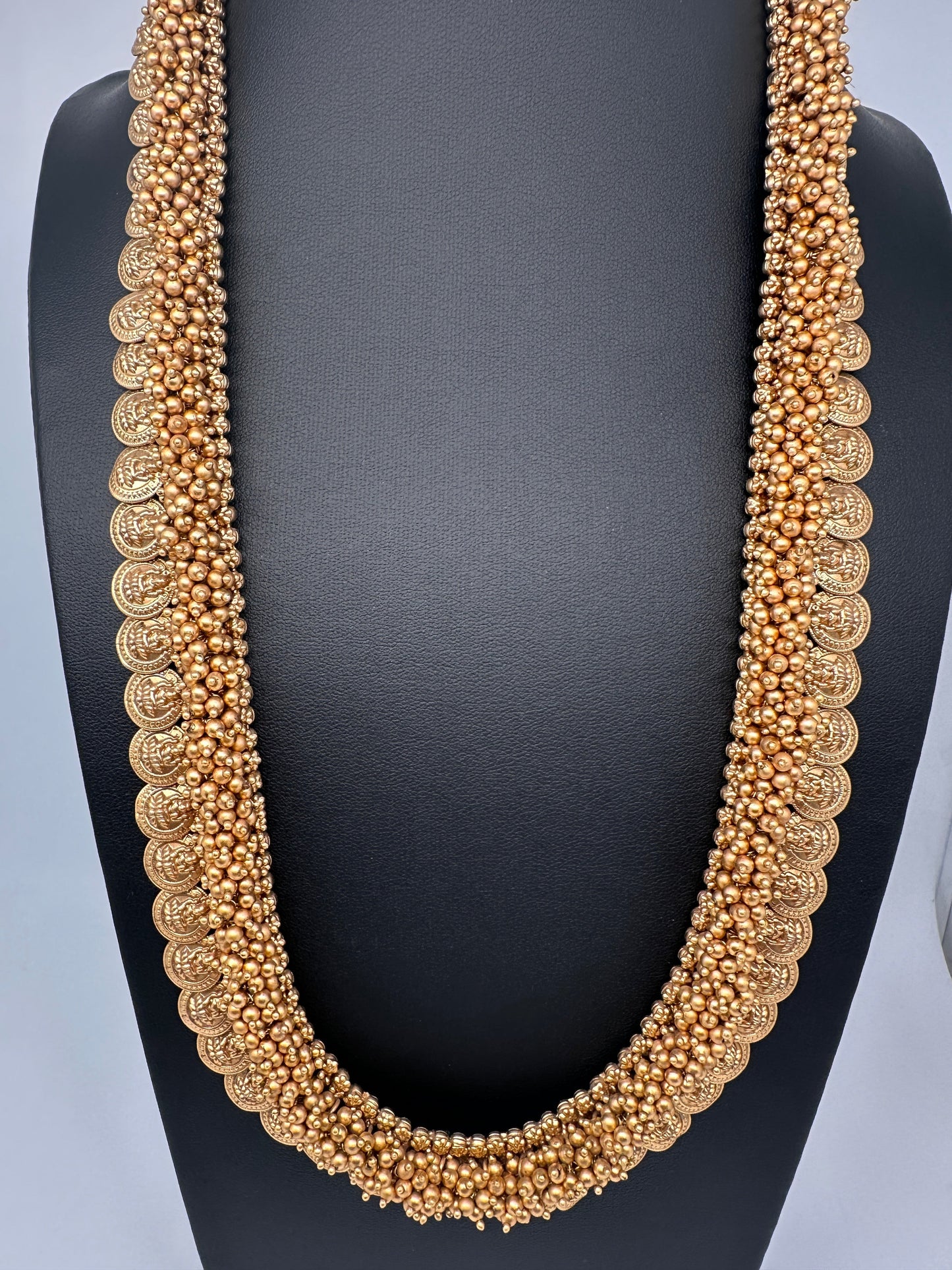 Goddess Lakshmi Matte Kassu Mala Long Necklace