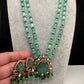 Moissanite Victorian Carved Color Stone Monalisa Beads Necklace - LightGreen