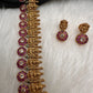 Kempu Goddess Lakshmi Bottu Long Necklace