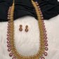Kempu Goddess Lakshmi Bottu Long Necklace