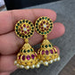 Traditional Short Red Stone and CZ  Necklace