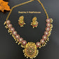 Traditional Short Red Stone and CZ  Necklace
