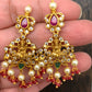 Traditional Guttapusalu Matte Golden with Red Beads and Pearls