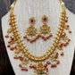 Traditional Guttapusalu Matte Golden with Red Beads and Pearls