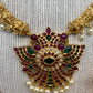 Antique Red Green Kemp Necklace Floral Pattern Kanthi Style