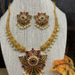 Antique Red Green Kemp Necklace Floral Pattern Kanthi Style