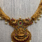 Goddess Lakshmi Red Green Stone CZ Pearls Kanthi Neckalce