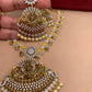 Goddess Lakshmi antique finish CZ American Diamond Detachable Pendent Necklace