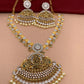 Goddess Lakshmi antique finish CZ American Diamond Detachable Pendent Necklace