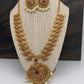 Red Stone Mango Matte Finish Short Necklace