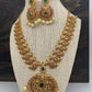 Red Green Stone Mango Matte Finish Short Necklace