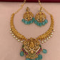 Goddess Lakshmi Mint Green Monalisa Beads Kanthi