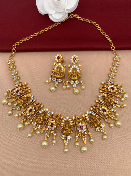 Goddess Lakshmi Short Necklace Set