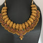 Goddess Lakshmi Red Green Kemp Short Necklace Set