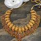 Goddess Lakshmi Red Green Kemp Short Necklace Set