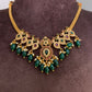 Chain Style Mango Green beads matte finish Short Necklace