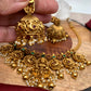 Chain Style Goddess Lakshmi Peacock Red Green Kemp matte finish Short Necklace