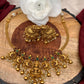 Chain Style Goddess Lakshmi Peacock Red Green Kemp matte finish Short Necklace