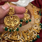 Goddess Lakshmi Peacock Green beads Neckline Necklace