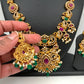 Multi Stone Green beads Peacock Pattern Necklace